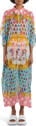 versace print caftan|Versace La Vacanza Mixed Print Caftan Cover.